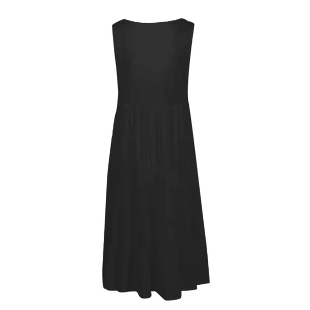 New Black Oversized Ruffle Beach Dress Sz S - Picture 3 of 5